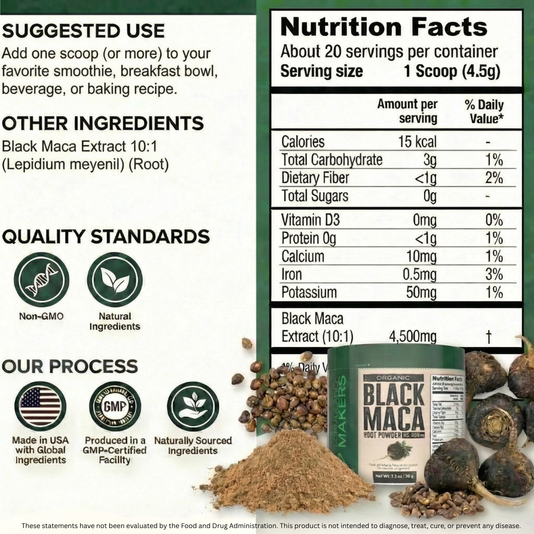 Organic Black Maca Root Powder – Daily Use Formula