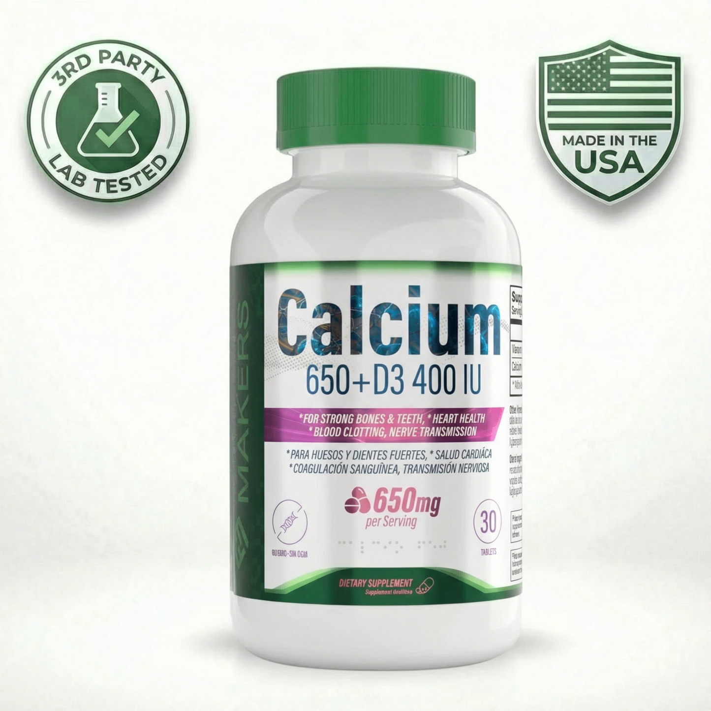 Calcium 650 + Vitamin D3 – Daily Use Formula