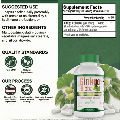 Ginkgo Biloba 60mg – Daily Use Capsules
