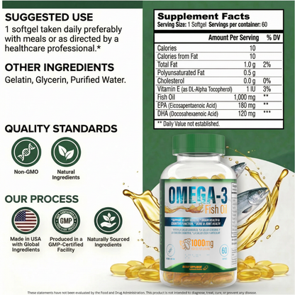 Omega-3 Fish Oil 1000mg – Daily Use Softgels